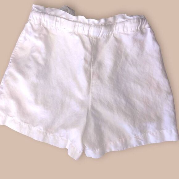 Aritzia Wilfed Womens Shorts Sz 12 White Sail Linen Short Elastic Tie Classicore - Picture 2 of 11